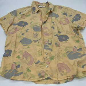 Fresh Produce Beach Button Up Shirt Size XL Collared Short Sleeve
